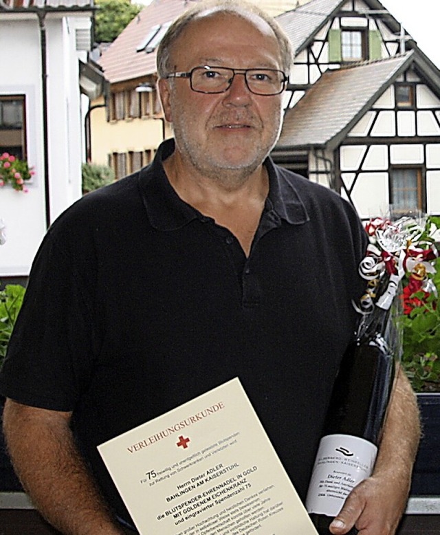 Dieter Adler spendete bereits 75 mal Blut.    | Foto: Christiane Franz