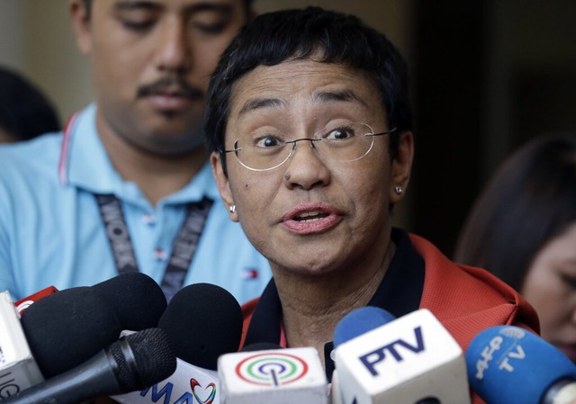 Die philippinische Journalistin wird f...Friedensnobelpreis 2021 ausgezeichnet.  | Foto: Aaron Favila (dpa)