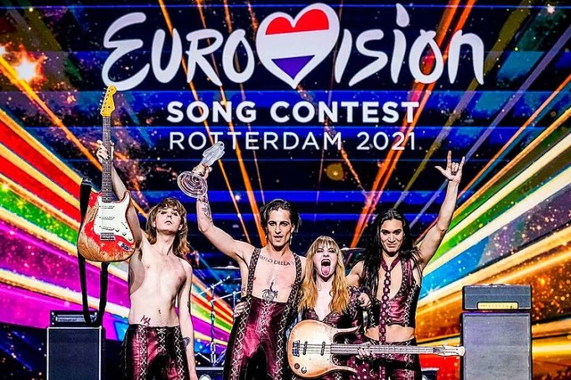 Die Band Mneskin hat 2021 fr Italien...on Song Contest in Rotterdam gewonnen.  | Foto: Sander Koning (dpa)