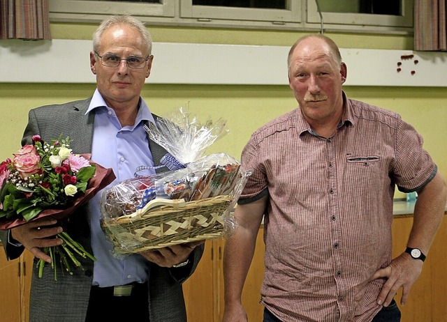 Harald Fritz (links) und sein Nachfolger Peter Strohmeier  | Foto: Yvonne Rnzi