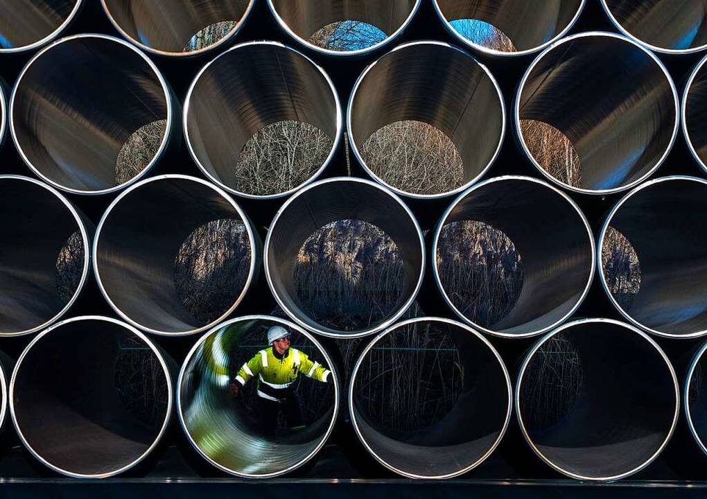 Rohre für die   Erdgastrasse Nord-Stream-Pipeline 2  | Foto: Jens Büttner