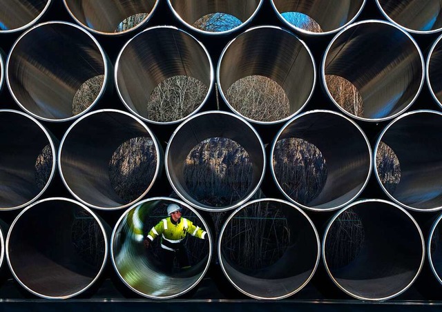 Rohre fr die   Erdgastrasse Nord-Stream-Pipeline 2  | Foto: Jens Bttner