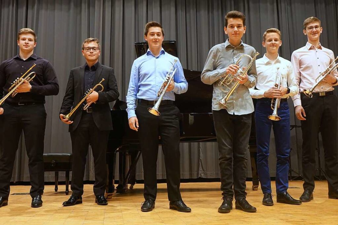 Die Gewinner des Internationalen Tromp...inks) spielten beim Preisträgerkonzert  | Foto: Roswitha Frey