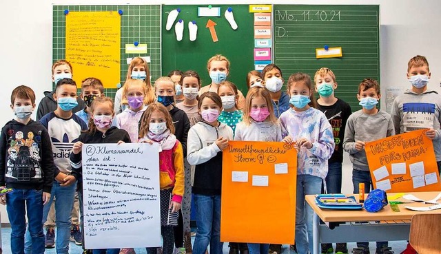 Die 4b der Grundschule Fahrnau hat sic...n zum Klima- und Umweltschutz gemacht.  | Foto: Paul Eischet