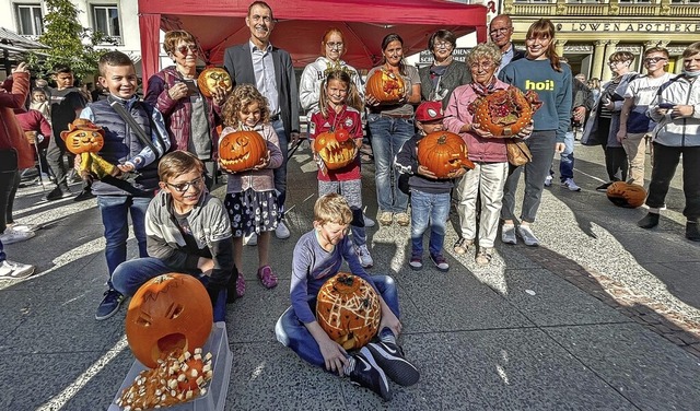 Die Sieger mit ihren  Krbissen.   | Foto: Barbara Ruda