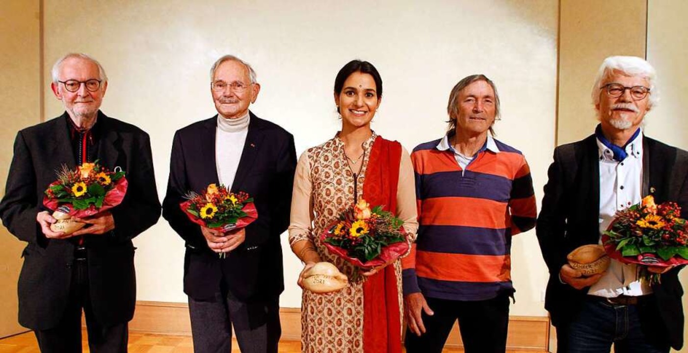 Die Murre-Preisträger 2021: (von links...elinus Wurth und Markus Manfred Jung.   | Foto: Heidi Fößel