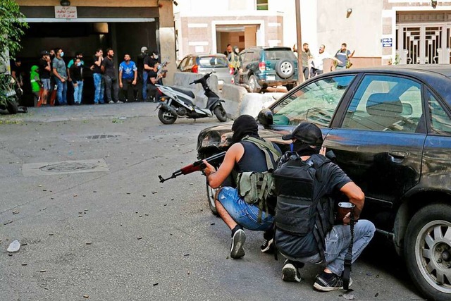 Kmpfer der schiitischen Miliz im Beiruter Stadtteil Tayouneh  | Foto: ANWAR AMRO (AFP)