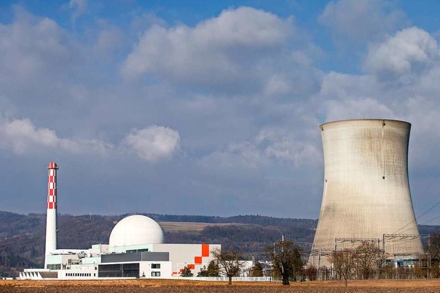 Das schweizerische Kernkraftwerk Leibstadt nebst Khlturm.  | Foto: Alexandra Wey (dpa)