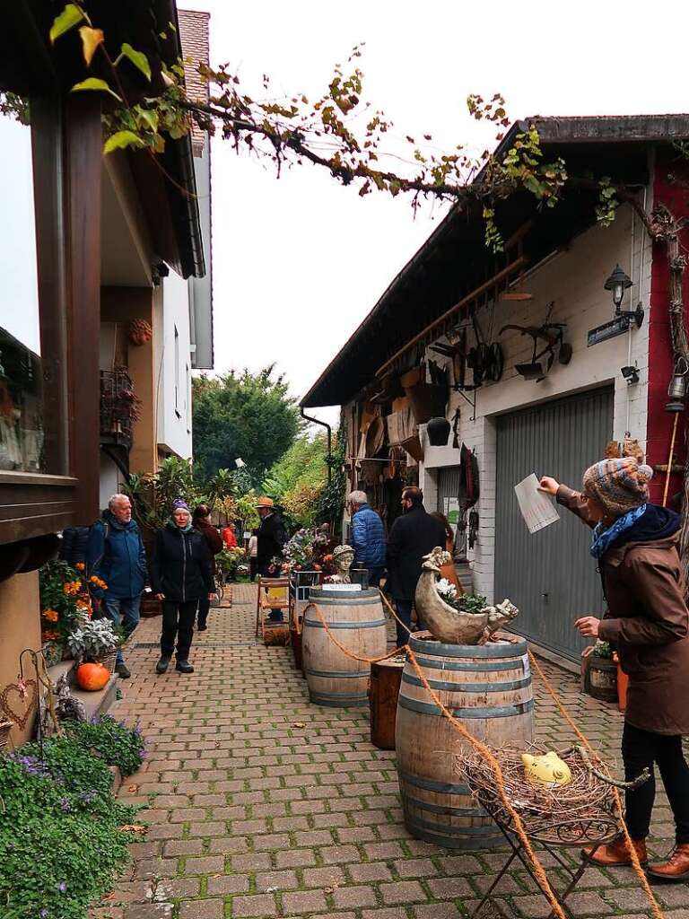 Obwohl die Sonne die Wolkendecke selten durchdringen konnte, kamen viele zum Herbstsonntag nach Ihringen.