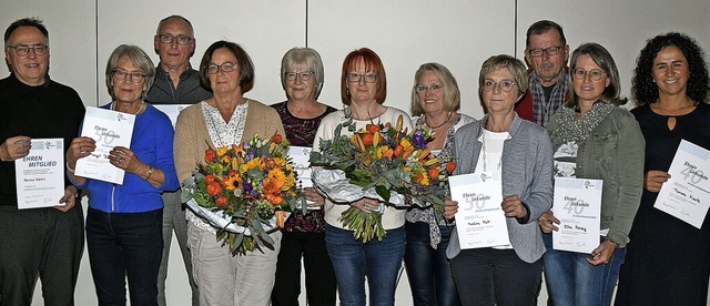 Zahlreiche Ehrungen fr treue Mitglieder standen im Turnverein Friesenheim an.   | Foto: Bettina Schaller