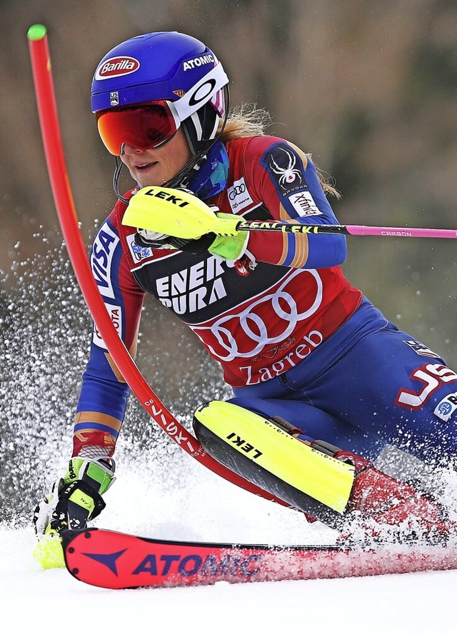 Mikaela Shiffrin gewann schon dreimal ... sechsmal die  Slalom-Weltcupwertung.   | Foto: Giovanni Auletta