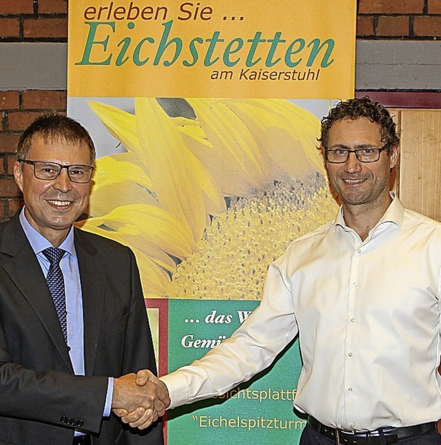 Brgermeister  Bruder (links) wurde von Sven Meier verpflichtet.  | Foto: Daniel Hengst