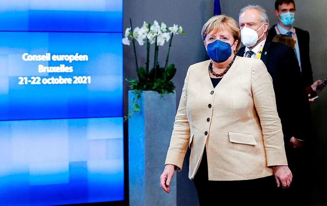 Fr sie war es wohl der letzte EU-Gipf...in Angela Merkel am Freitag in Brssel  | Foto: OLIVIER HOSLET (AFP)
