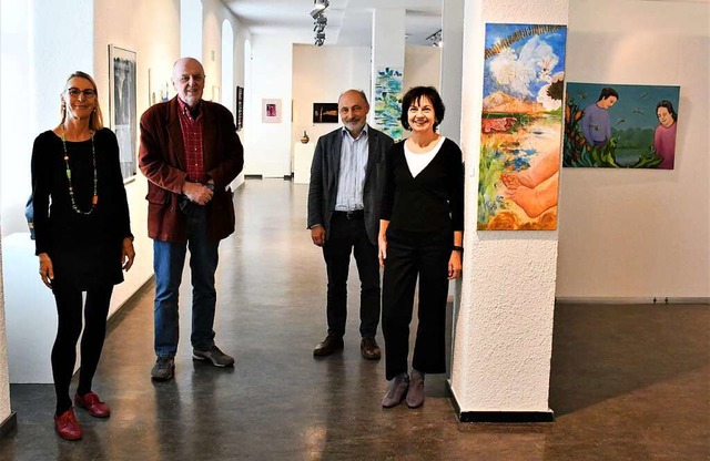 Freuen sich: Marga Golz, Johannes Kehm...llen Mosbacher (von links nach rechts)  | Foto: Barbara Ruda