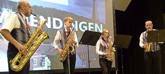 Das Saxofonquartett begrte die Gste beim Neubrgerempfang musikalisch.  | Foto: Sylvia Jahn