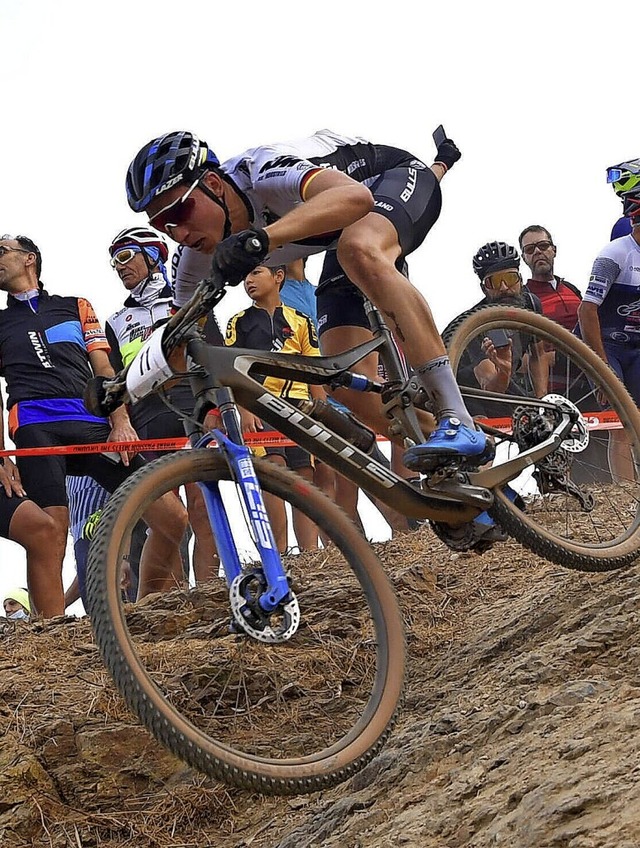 Zweiter bei der Tour des France der Mountainbiker: Simon Stiebjahn  | Foto: Fotostand / Wassmuth via www.imago-images.de