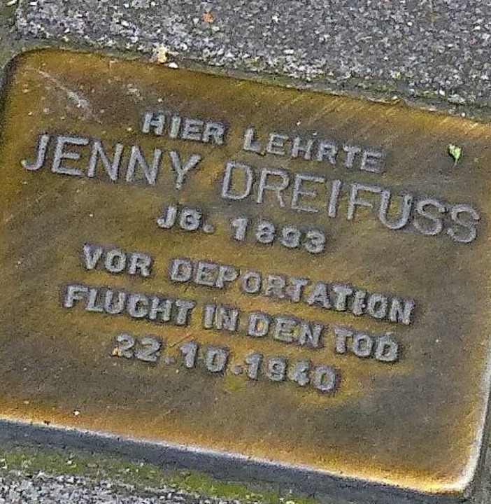 Der in Mannheim verlegte Stolperstein für Jenny Dreifuss   | Foto: Repro: Martin Frenk 
