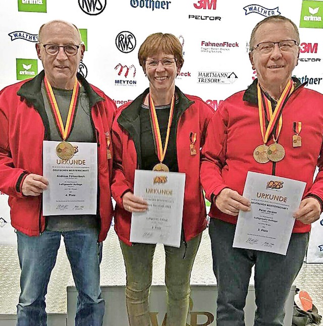 Die Neustdter Schtzen Peter Jordan, ...ewannen DM-Bronze in der Teamwertung.   | Foto: Privat