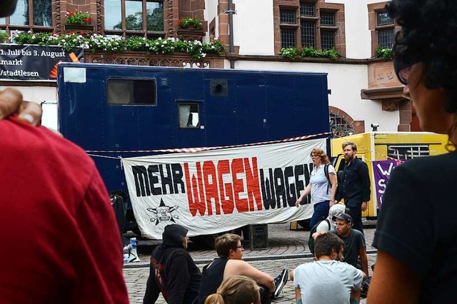 Schon 2014 gab es in Freiburg Demos fr Wagenburgen.  | Foto: Rita Eggstein