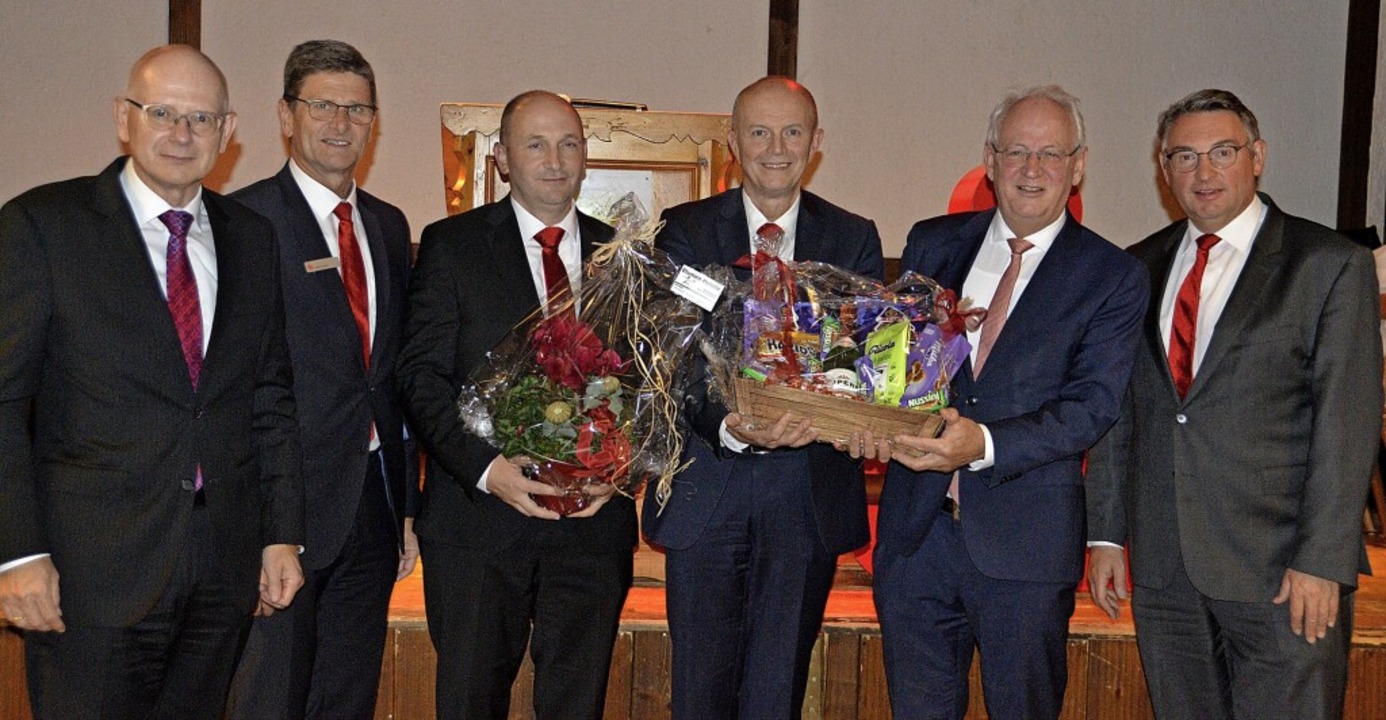 Bürgermeister Dietmar Zäpernick (Dritt...z Rombach und Rolf Albiez (von links).  | Foto: Christiane Sahli