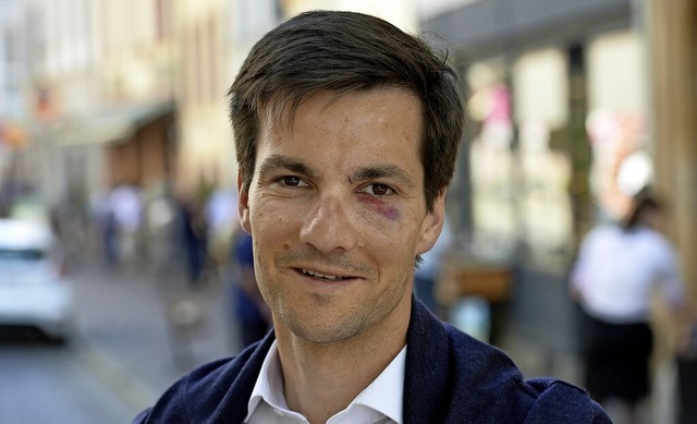 Freiburgs OB Martin Horn wurde am Wahlabend  im Mai 2018 im Gesicht verletzt.   | Foto: Ingo Schneider