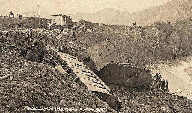 Das Eisenbahnunglck bei Oberwinden am 2. Mrz 1906  | Foto: Sammlung Manfred Mssner