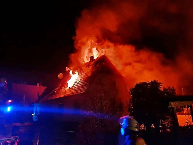 Dachstuhlbrand in Teningen-Kndringen  | Foto: Feuerwehr