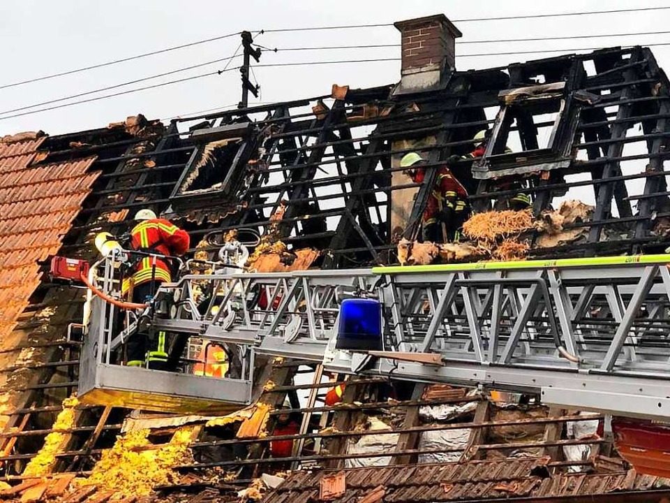 Löscheinsatz bei Brand eines Einfamilienhauses in Teningen Teningen