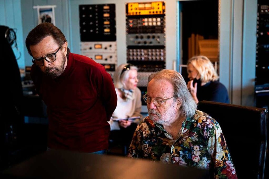 Im Aufnahmestudio: Björn Ulvaeus, Anni...rsson und Agnetha Fältskog (von links)  | Foto: Ludvig Andersson
