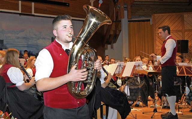 Nick Ketterer begeisterte mit seinem Solo auf dem Tenorhorn.  | Foto: Stefan Pichler