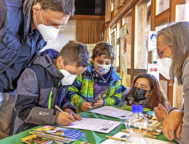 Im Schwarzwaldhaus der Sinne gab es ei...ensee bei der Beantwortung der Fragen.  | Foto: Wilfried Dieckmann