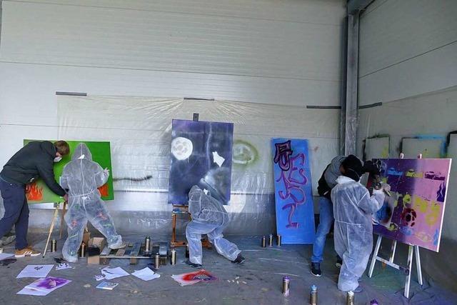 Beim Graffiti-Tag des DRKs sprühen die Kinder vor Kreativität
