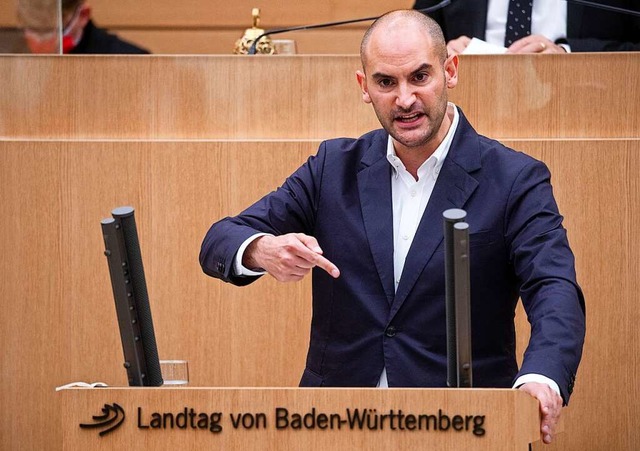 Finanzminister Bayaz (Grne) muss sich viel Kritik anhren.  | Foto: Christoph Schmidt (dpa)