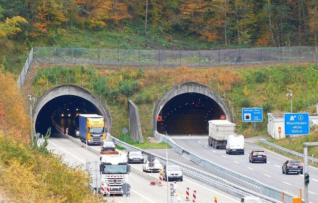 Im Tunnel Nollinger Berg wird ab  dem 12.  November die Leittechnik erneuert.  | Foto: Pressefoto Regierungsprsidium