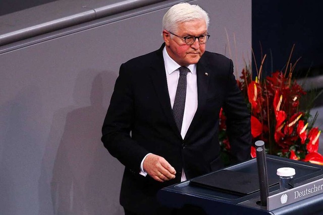 Bundesprsident Frank-Walter Steinmeier bei der Gedenkstunde im Bundestag  | Foto: ADAM BERRY (AFP)