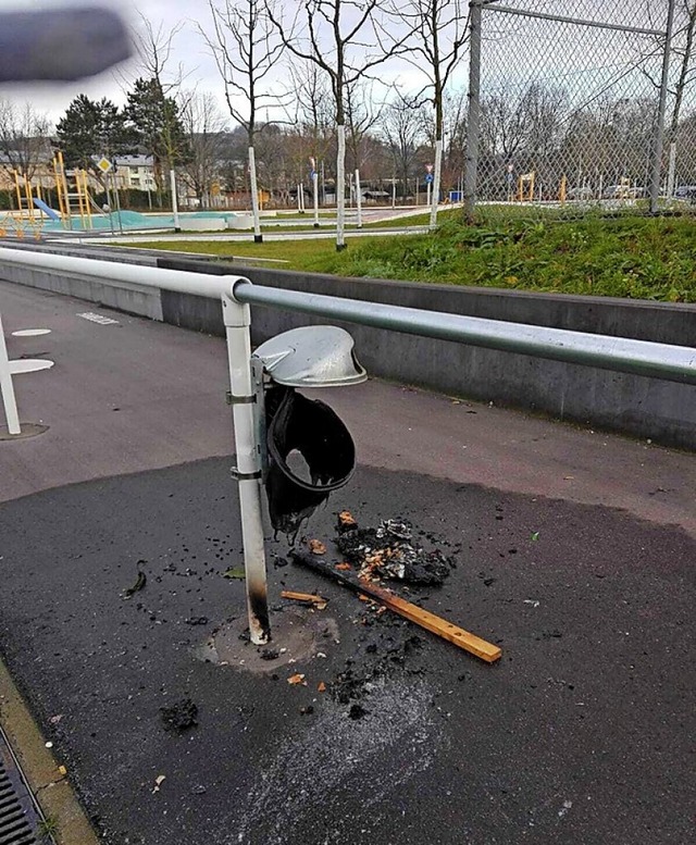 Vandalismus bei einem Sportplatz  im Brgerpark.  | Foto: Verein