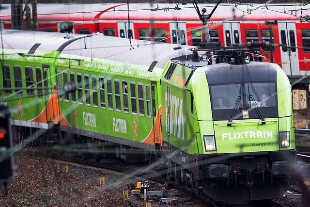 Bahn-Konkurrent Flixtrain baut sein St... mit seinen grnen Fernzgen anfahren.  | Foto: Daniel Reinhardt