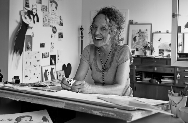 Die Buchillustratorin Stefanie Harjes ...rger Atelier &#8222;berm Wind&#8220;   | Foto: Oliver Gieth