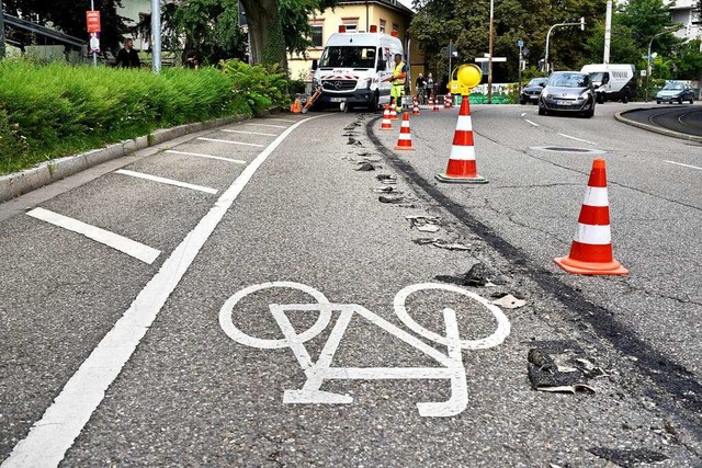 Was  zwischen Wallstrae und Bundesstr...folgen: Radfahrer bekommen mehr Platz.  | Foto: Thomas Kunz