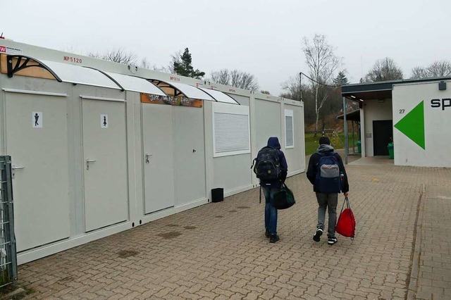 &#8222;Ewengzueng&#8220;: das Steinener JUZ-Provisorium bei der Sporthalle  | Foto: Martina David-Wenk