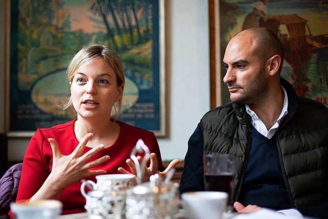 Auf eine Tasse Kaffee mit den beiden G...n Katharina Schulze  und  Danyal Bayaz  | Foto: Oliver Soulas