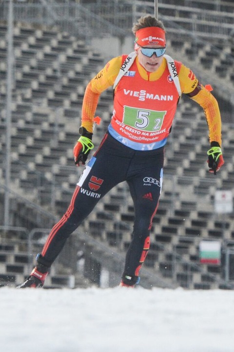 Benedikt Doll beim Weltcup in Nove Mesto im März 2021  | Foto: MICHAL CIZEK (AFP)