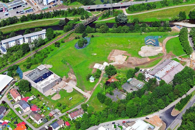 Der Verkauf der Grundstcke im neuen G...2021 mit dem Rohbau des Museumsdepots.  | Foto: Erich Meyer