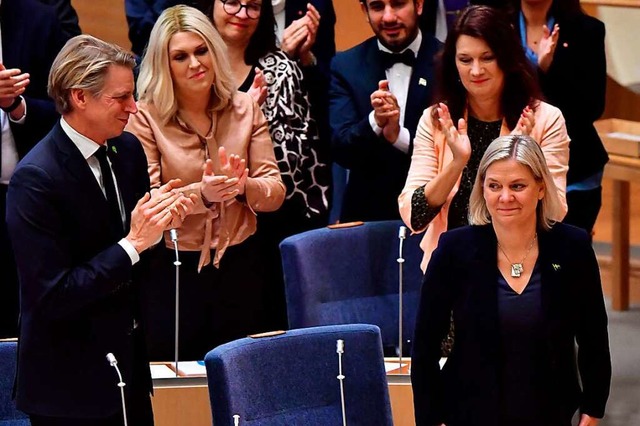 Die Sozialdemokratin Magdalena Anderss...sidentin von Schweden gewhlt worden.  | Foto: JONAS EKSTROMER (AFP)