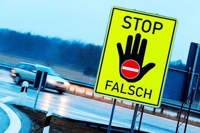 Die Polizei in Lrrach sucht einen Falschfahrer (Symbolfoto)  | Foto: Tobias Hase (dpa)