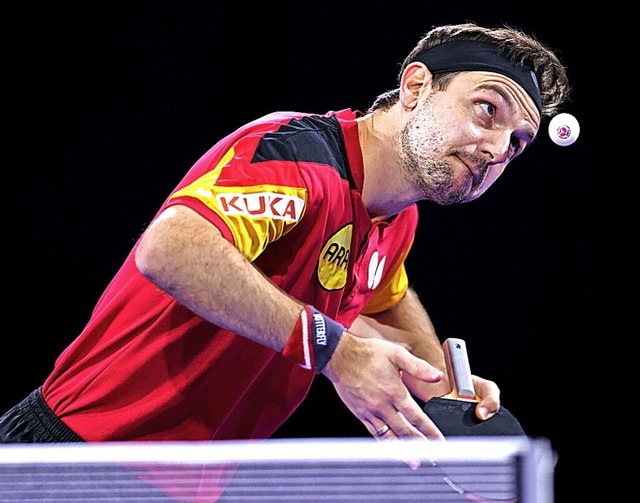 Von einer Verletzung gehandicapt: Timo Boll  | Foto: Tim Warner (AFP)