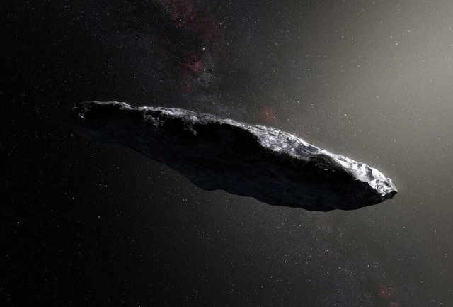 Eine Kunstdarstellung des Asteroiden 1l/2017 U1 &quot;Oumuamua&quot;.  | Foto: M. Kornmesser