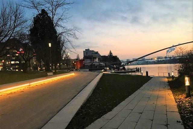 Der Rheinpark in Weil-Friedlingen hat eine neue Beleuchtung