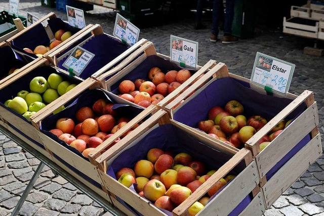 Auf dem Lahrer Wochenmarkt gibt es wen... Angebot ist nicht mehr so vielfltig.  | Foto: Bettina Schaller