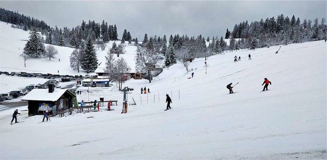 Am Sonntag war der  Sdhang am Stollenbach als  einziger befahrbar.  | Foto: Michael Drfler